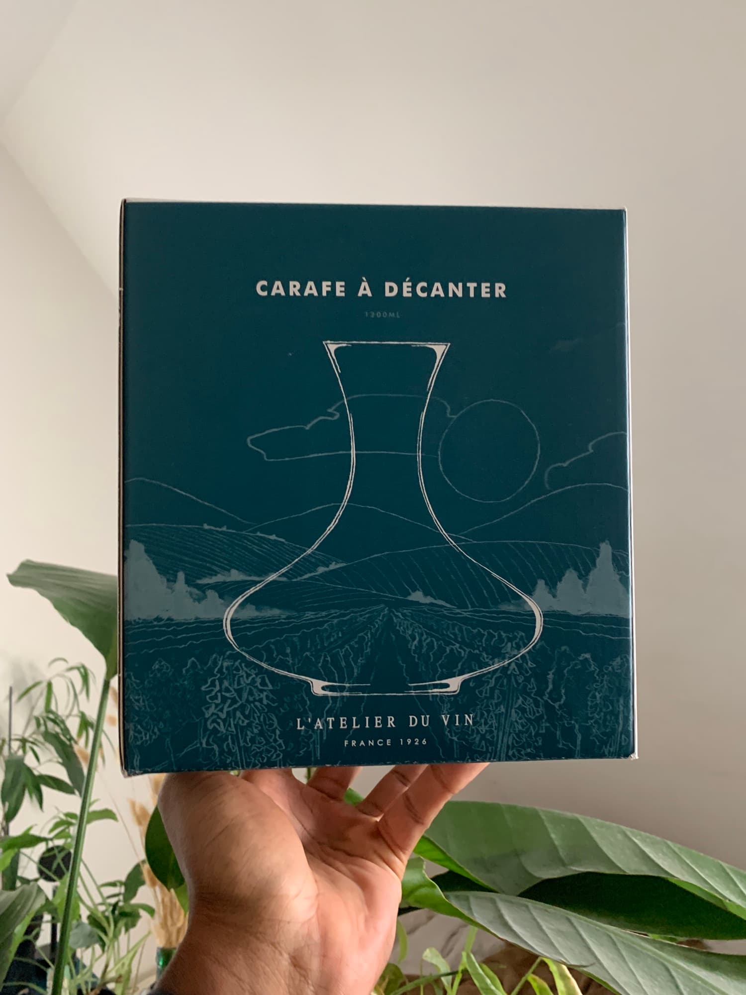 Le packaging de la carafe à décanter, photo