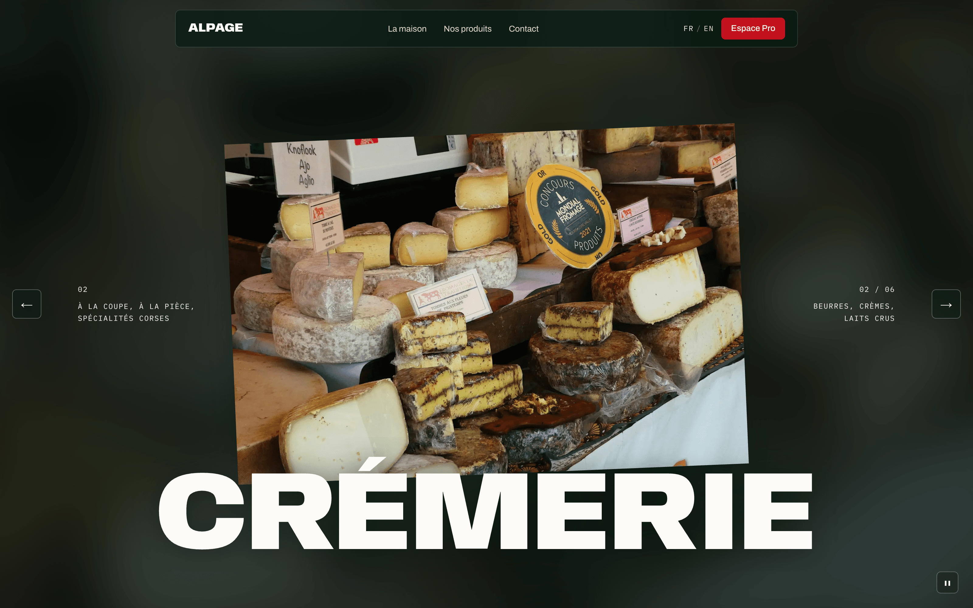 Page d'accueil du site Alpage